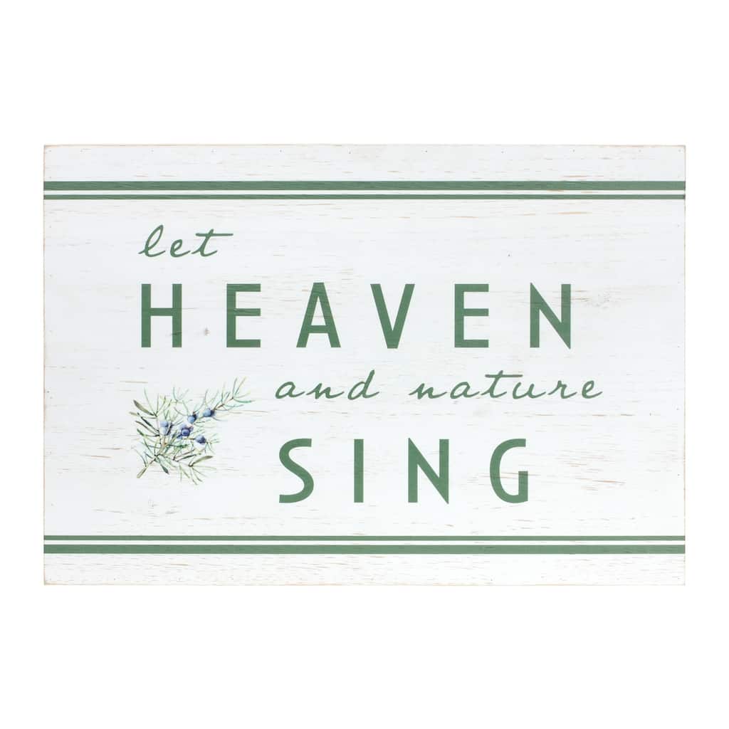 20" "Let Heaven and Nature Sing" Christmas Wall Sign