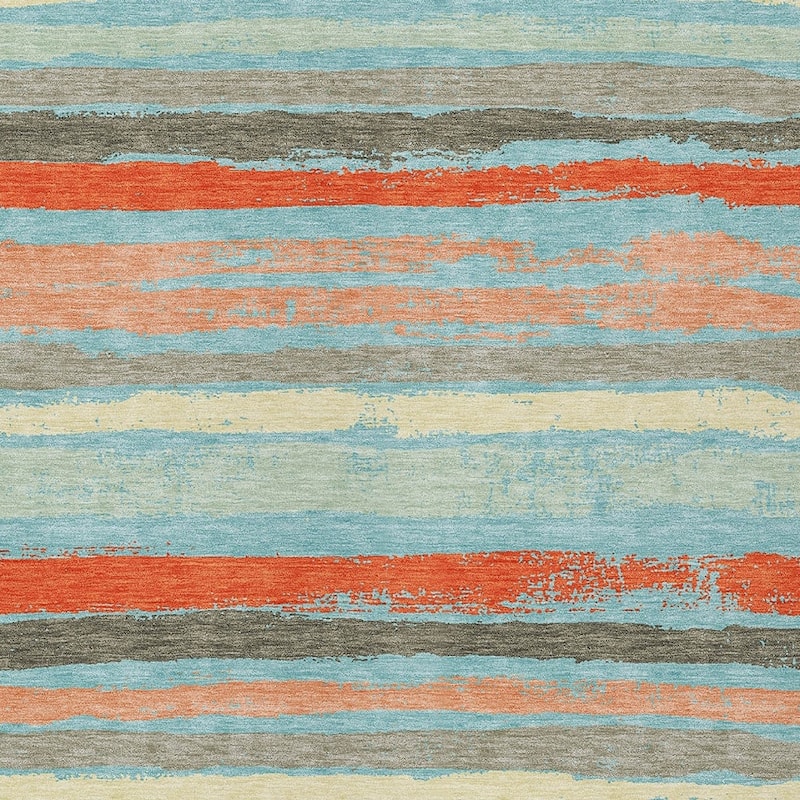 HomeRoots Striped Transitional Rectangle Outdoor Rug
