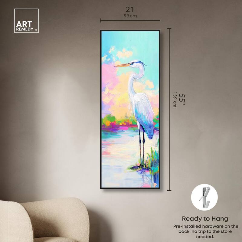 Expressive Egret II Panoramic Canvas by Art Remedy