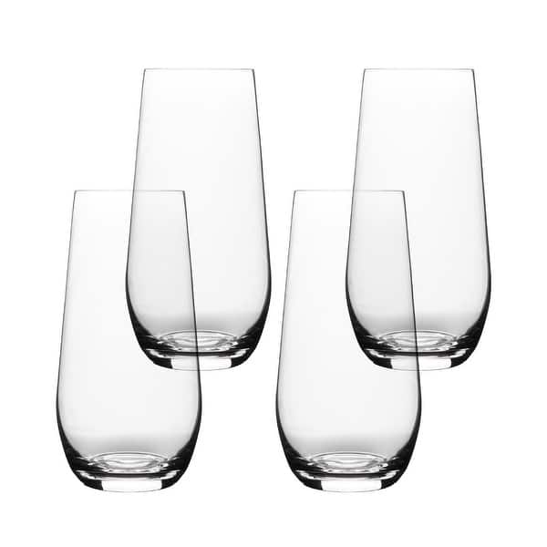 over&back Stemless Mouth-Blown Glassware, Set of 4