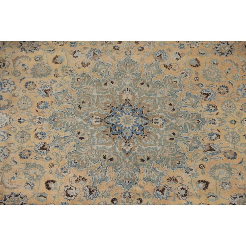 Hand Knotted Oriental 100% Wool Carpet Traditional Floral Oranges & Rust Mashad Area Rug - 10' 10'' X 9' 4''