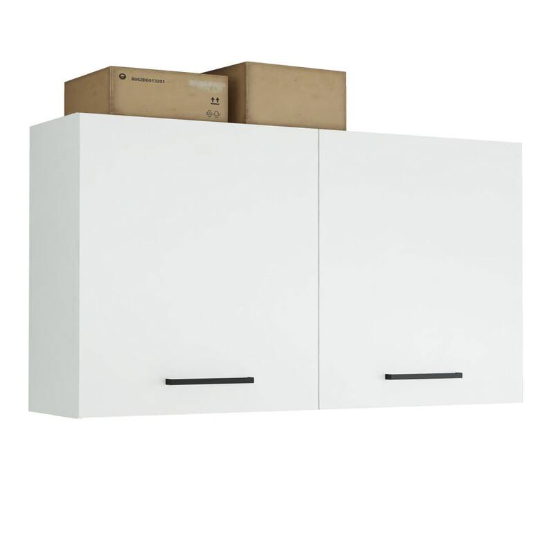 Madesa Garage and Utility Room Wall Storage Cabinet with 2 Doors and Shelves 47 In Organization Unit - White