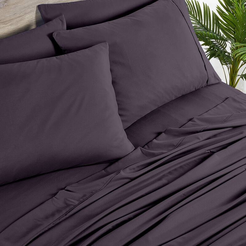 Bibb Home 2000 Count 6-Piece Rayon from Bamboo Sheet Set