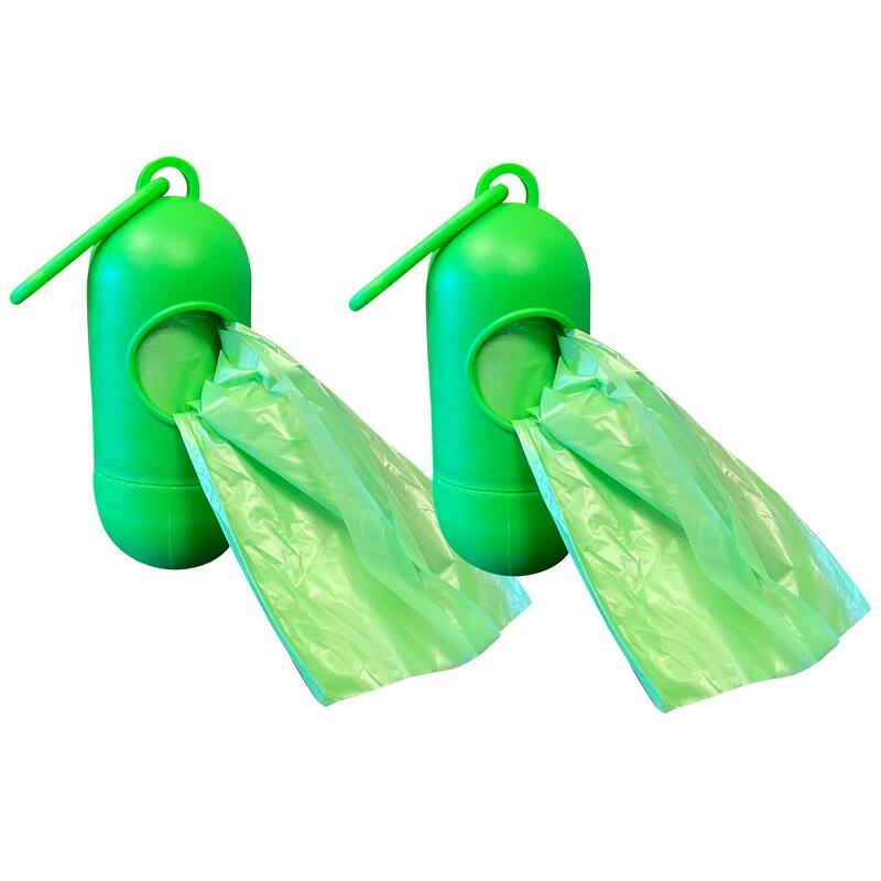 50 Rolls (1000 bags) Standard Size Dog Waste Bags with 2 Leash Clip Dispensers