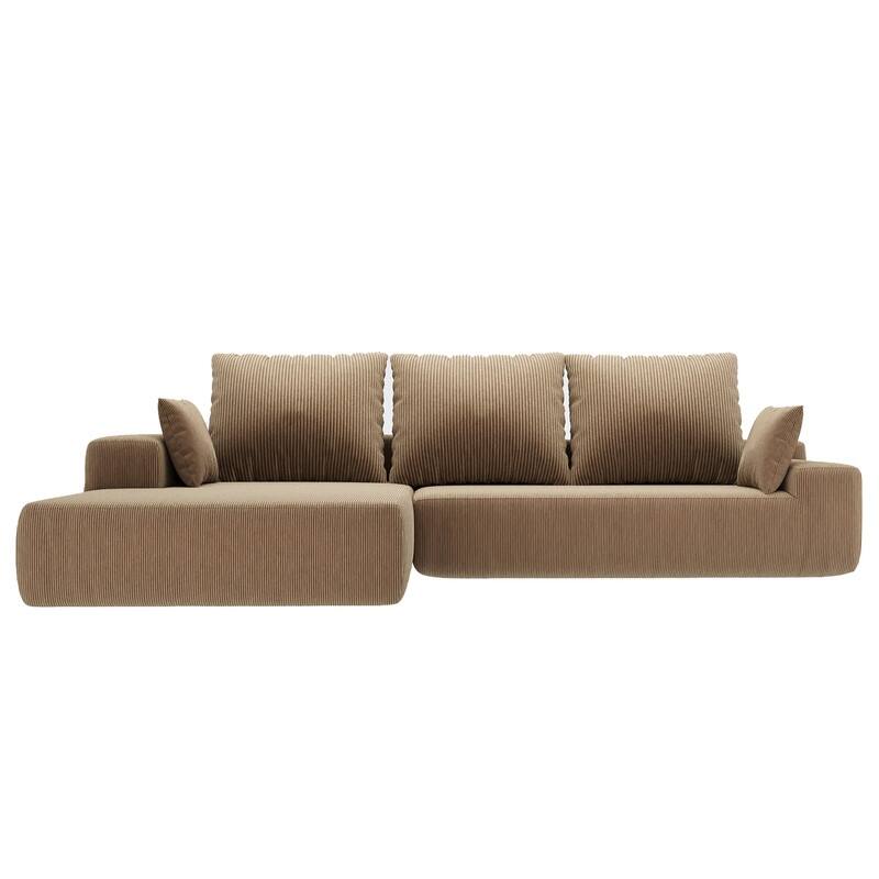 Momei L-Shaped Sofa - High-Density Foam with Spring, Multiple Cushions, Living Room