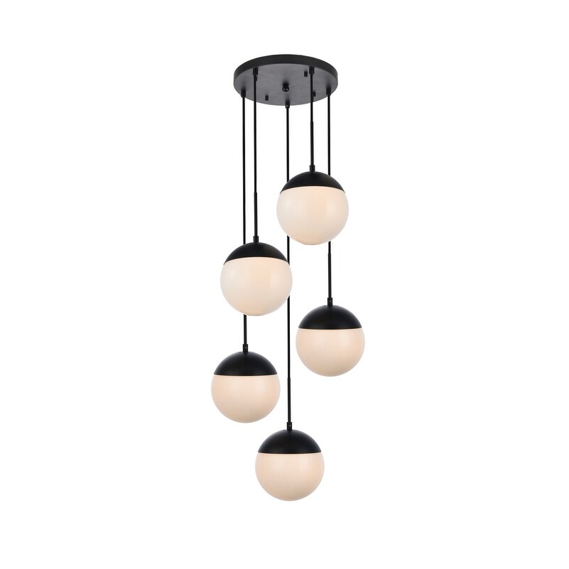 5-Light 18 inch Pendant with Frosted White Glass - Overstock