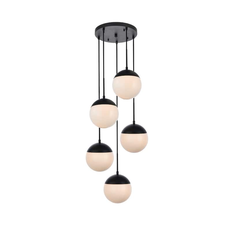 5-Light 18 inch Pendant with Frosted White Glass
