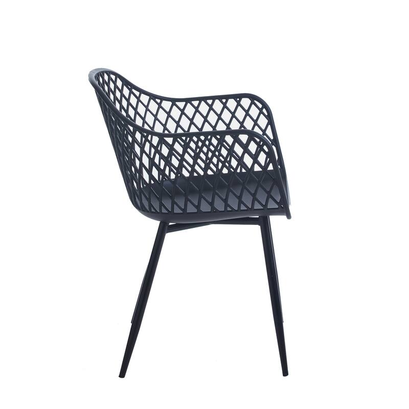 Porthos Home Mitt Hard Plastic Dining Chairs w/ Iron Legs (Set of 2)