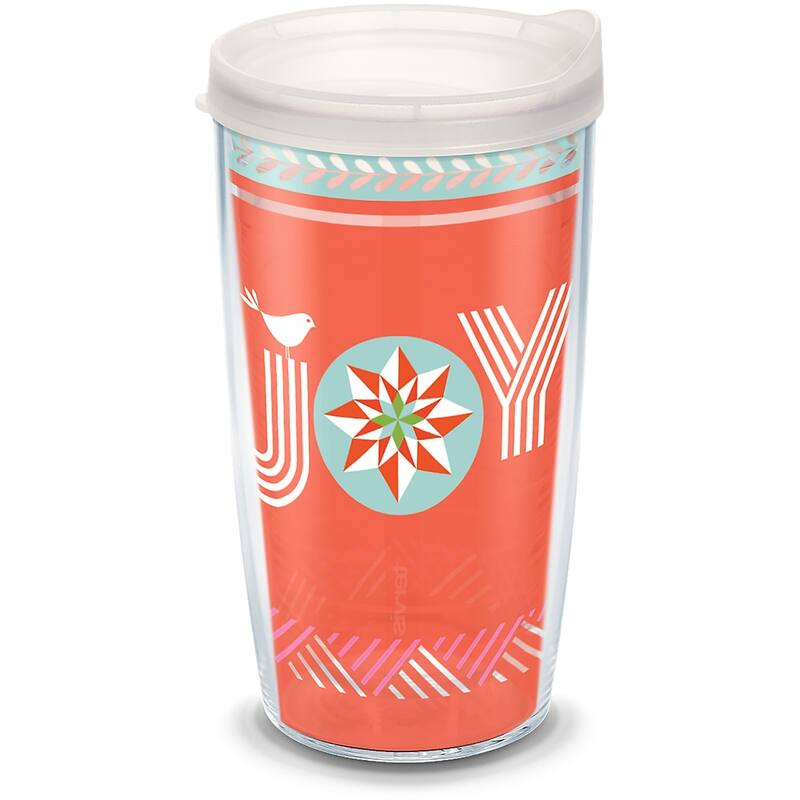 Tervis Christmas Joy Holiday Season Made in USA Double Walled Insulated Travel Tumbler, Classic - 16oz