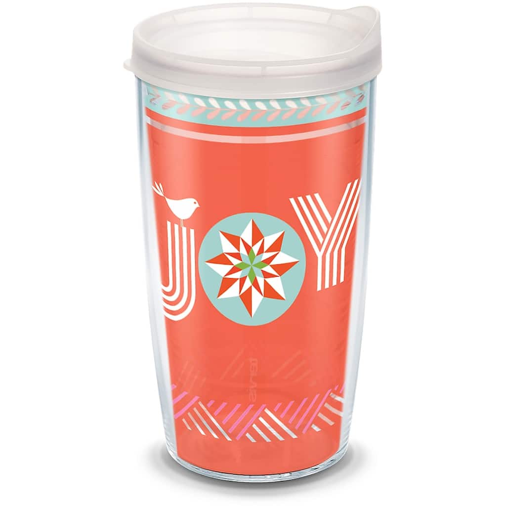 Tervis Christmas Joy Holiday Season Made in USA Double Walled Insulated Travel Tumbler, Classic