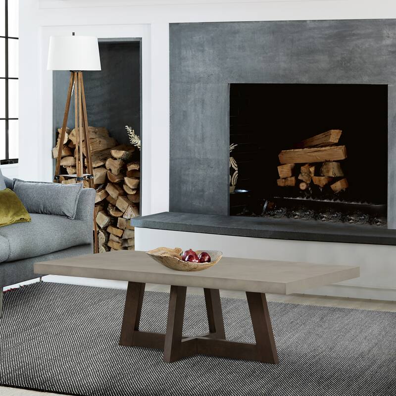 Elodie Grey Concrete and Dark Grey Oak Rectangle Coffee Table