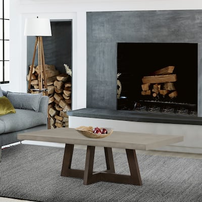 Elodie Grey Concrete and Dark Grey Oak Rectangle Coffee Table