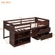 preview thumbnail 3 of 17, Contemporary Design Twin size Loft Bed with Two Shelves and Two drawers, Unique Quality Assurance, Solid Construction, Espresso
