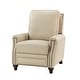 preview thumbnail 62 of 67, HULALA HOME Cigar Mid-century Modern Genuine Leather Recliner with Solid Wood Legs and Nailhead Trim