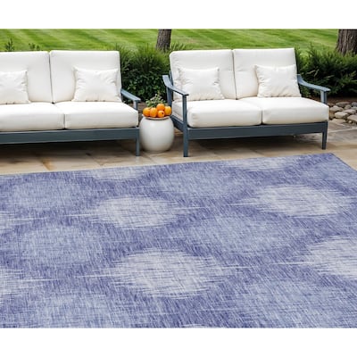 HomeRoots Ikat Transitional Rectangle Outdoor Rug