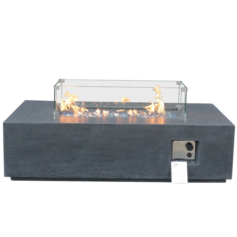 52 Inch Outdoor Concrete Propane gas rectangle Fire Pit table