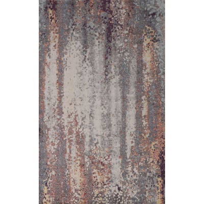 Grey Abstract Turkish Area Rug Machine Made Carpet - 5'0" x 8'0"