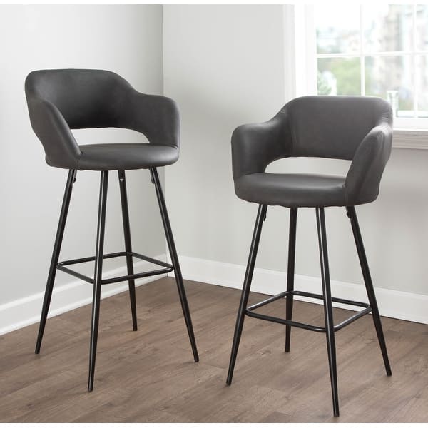 Shop Carson Carrington Vallen Faux Leather Bar Stools Set Of 2