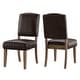 preview thumbnail 16 of 28, Benchwright Upholstered Dining Chairs (Set of 2) by iNSPIRE Q Artisan Brown Bonded Leather