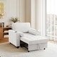 preview thumbnail 63 of 140, 3-in-1 Corduroy Sleeper Sofa Pull-Out Bed Convertible Adjustable Loveseat with USB Port Chair - Beige