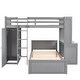 preview thumbnail 9 of 7, Twin size Maximized Space Loft Bed with Twin size Stand-alone bed, Shelves,Desk,and Wardrobe,No Box Spring Required-Gray