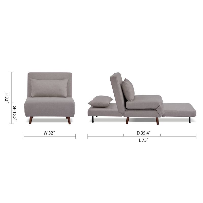 Artdeco Home - Tustin Upholstered Convertible Lounge/ Sleeper Chair