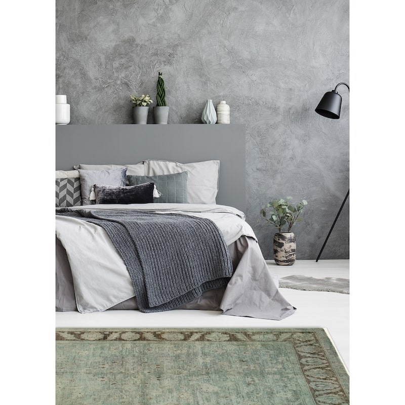 ECARPETGALLERY Hand-knotted Vibrance Teal Wool Rug - 6'1 x 9'1