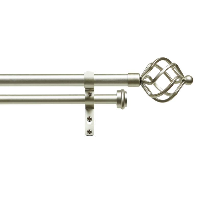 ATI Home Torch Double Curtain Rod and Finial Set