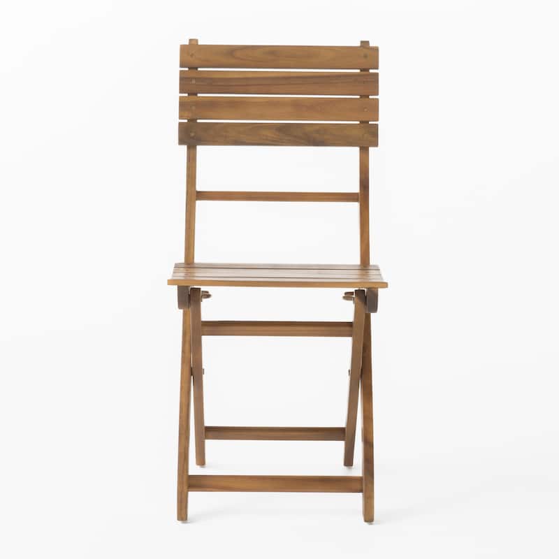 Roomfitters Outdoor Acacia Wood Folding Dining Chairs Set of 2/4 with Slatted Seat and Backrest for Patio or Garden