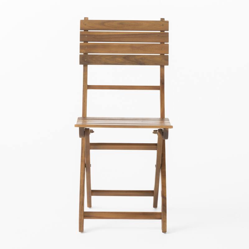 Westmount Outdoor 2 Seater Half-Round Folding Acacia Wood Bistro Table Set by Christopher Knight Home