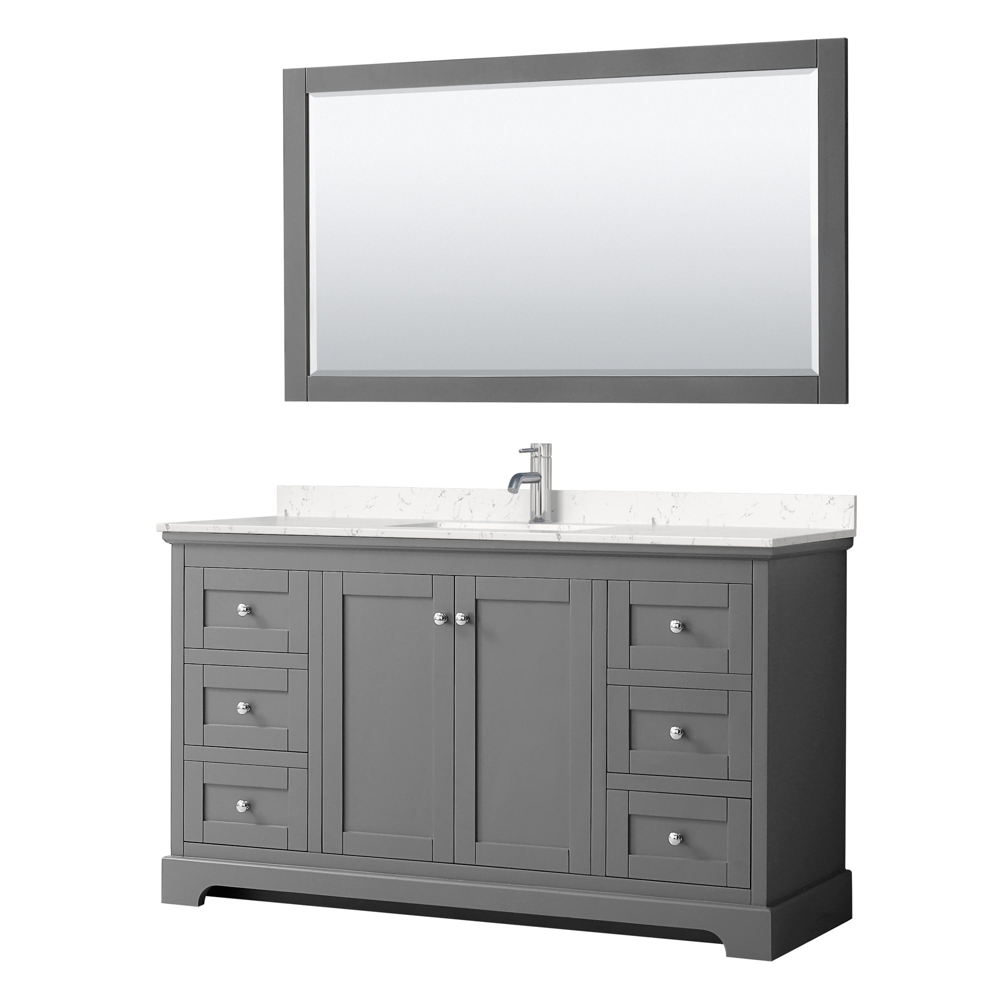 Wyndham Collection Avery 60" Free Standing Single Basin Vanity Set