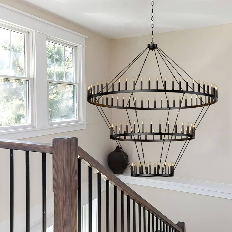 Large Wagon Wheel Chandelier,Round High Ceiling Chandeliers