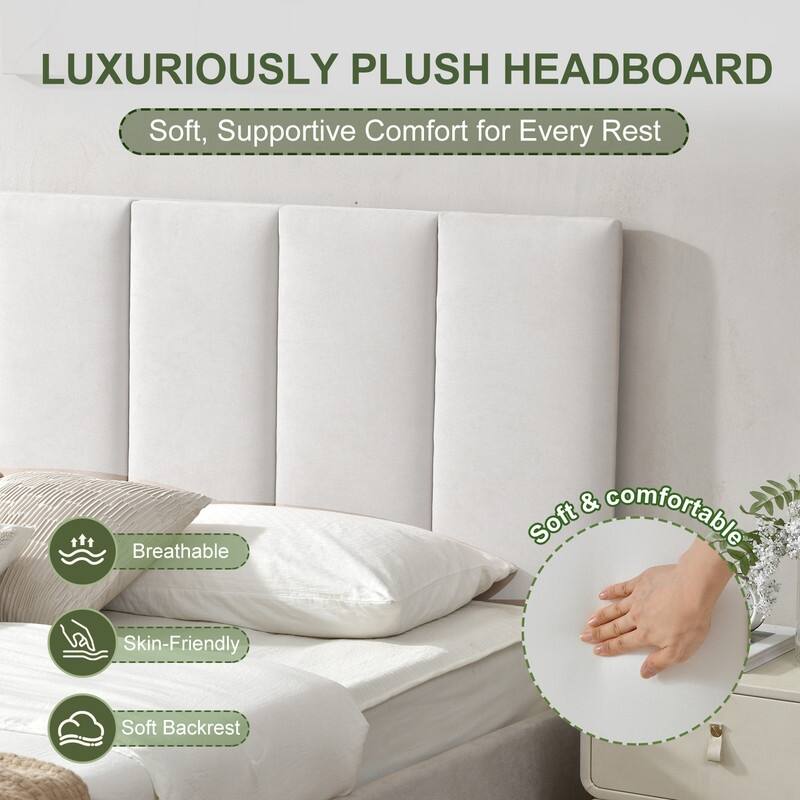 Full Size Lift-Up Storage Bed, White