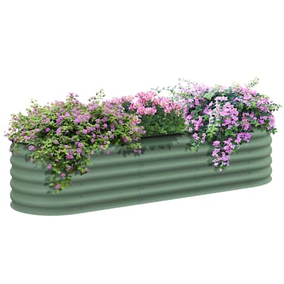 Countryside Style Garden Bed with Metal Side Panels and Corner Panels, for Backyard Patio Grow Vegetables Herb - 8' x 10'