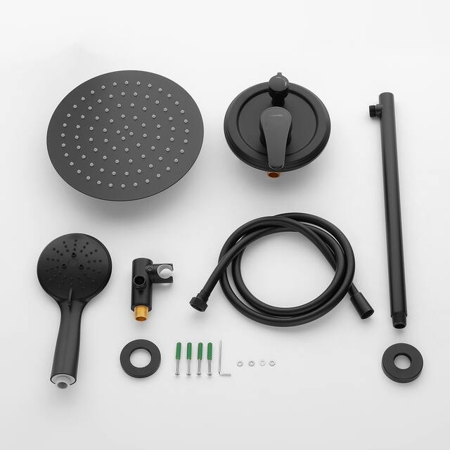 Clihome 5-Spray Patterns 10 in. Wall Mount Dual Shower Heads