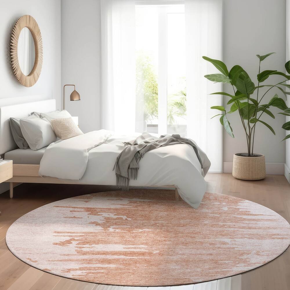 Machine Washable Indoor/ Outdoor Chantille Abstract Ombre Rug