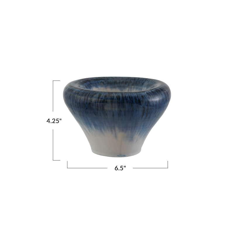 Stoneware Bowl in Reactive Glaze - 6.63"L x 6.63"W x 4.25"H