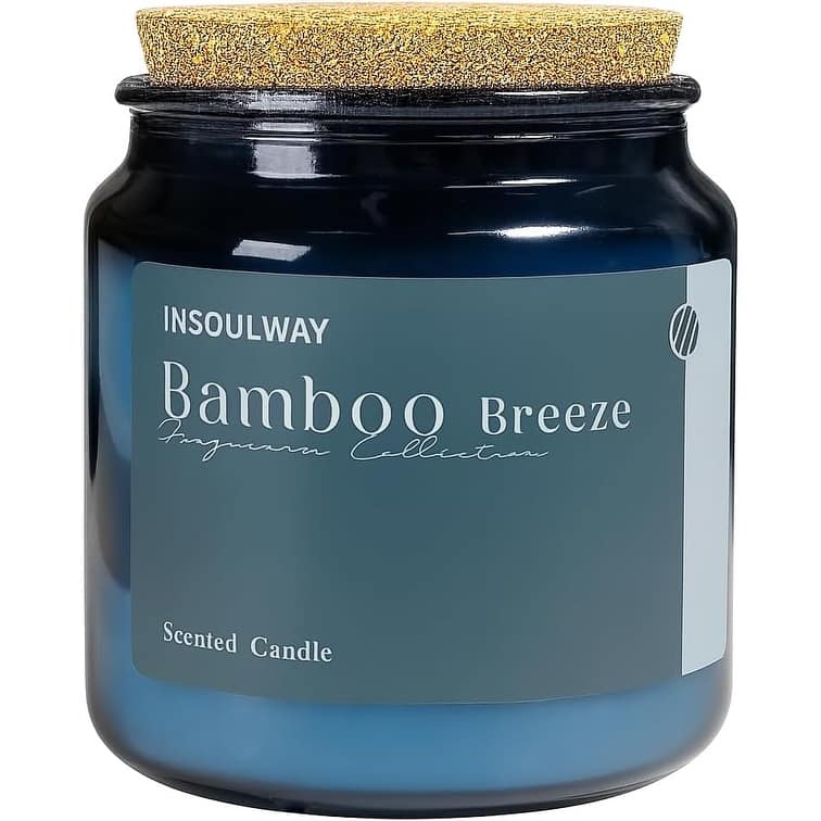 3 Oz Beachy Scented Candle Set of 2 in Blue Glass by Aria Home - Blue