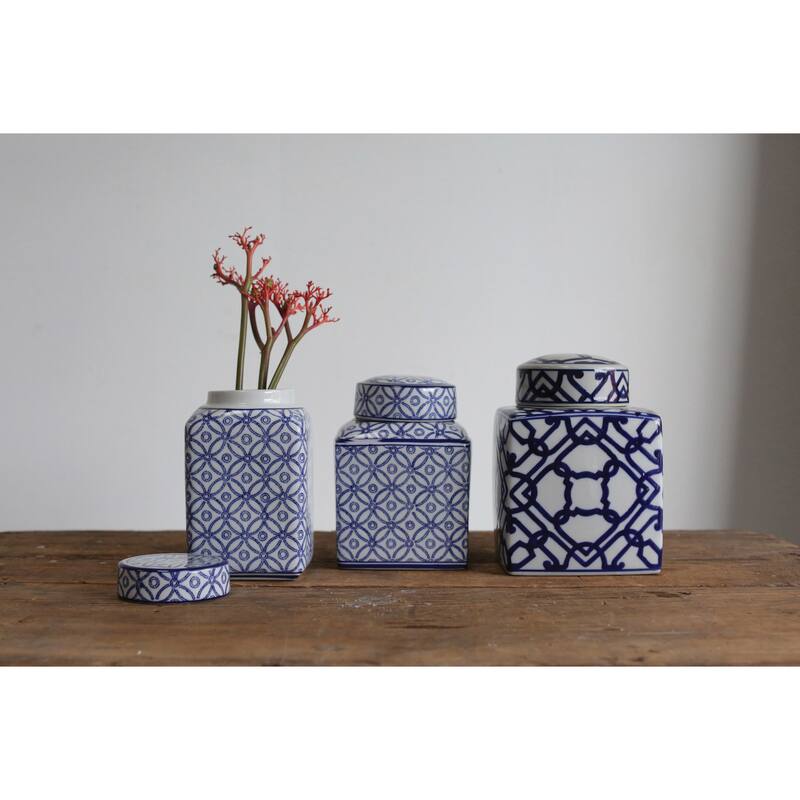 Decorative Ceramic Ginger Jar with Lid