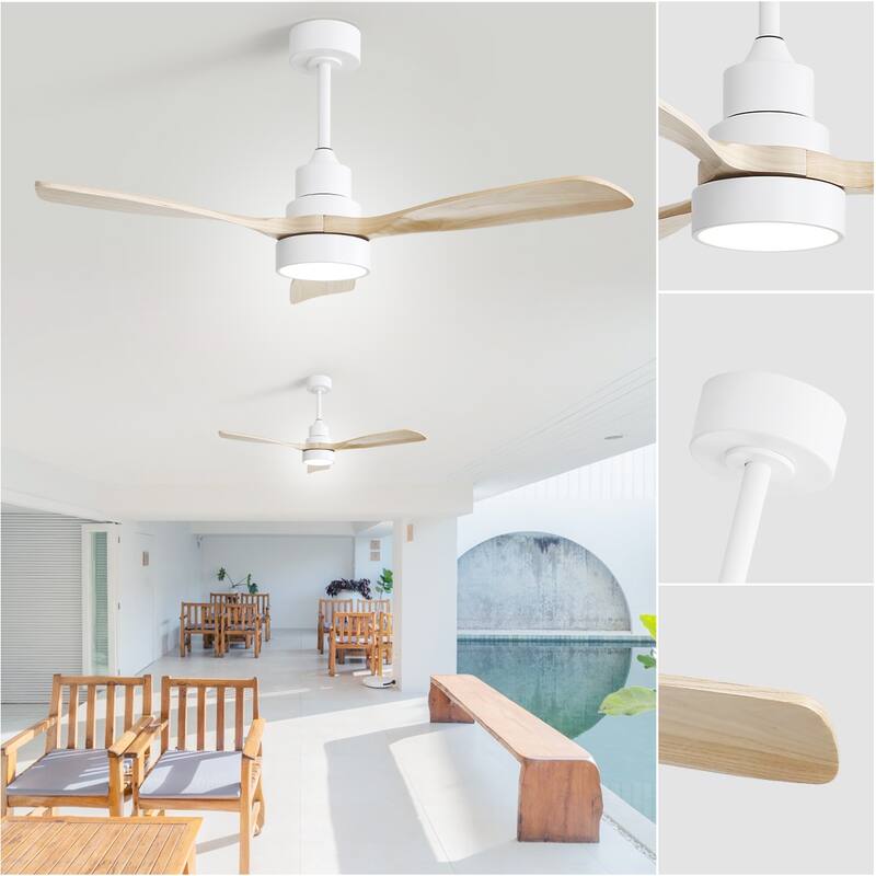 48" and 52" Integrated LED Ceiling Fan with Light and Remote, Reversible DC Motor