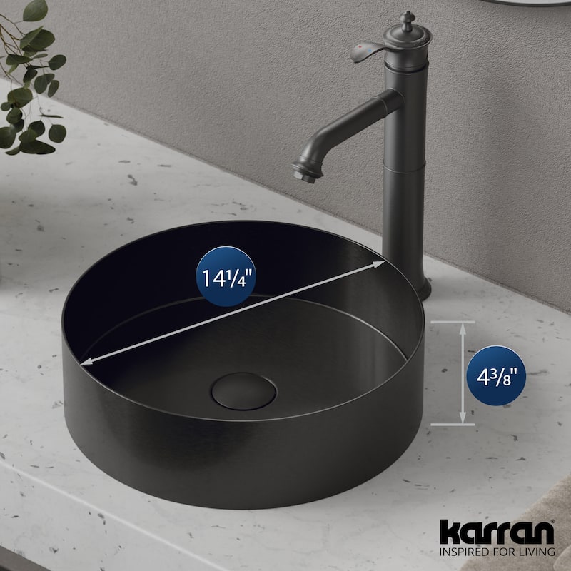 Karran USA CCV200 Cinox 14-1/4" Circular Stainless Steel Vessel