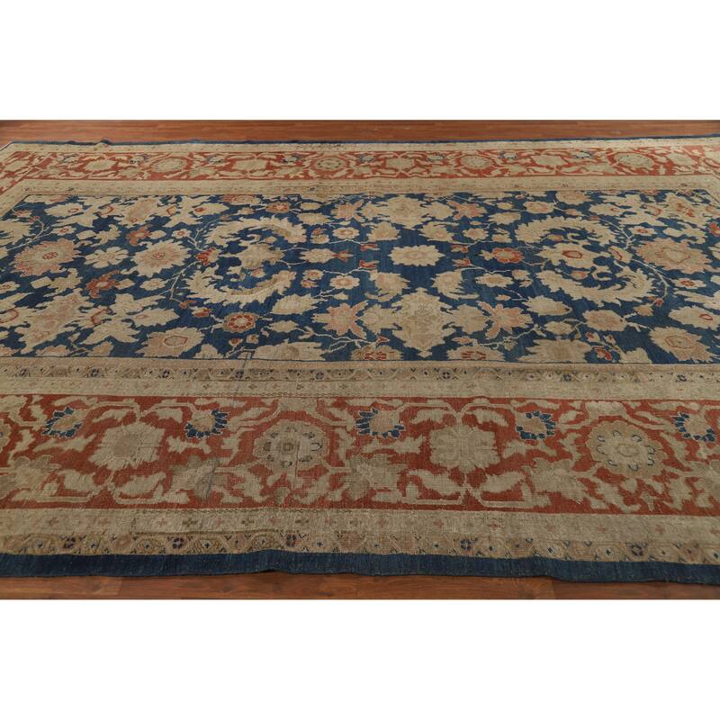 Pre-1900 Antique Vegetable Dye Sultanabad Persian Wool Carpet - 10'9" x 18'10"