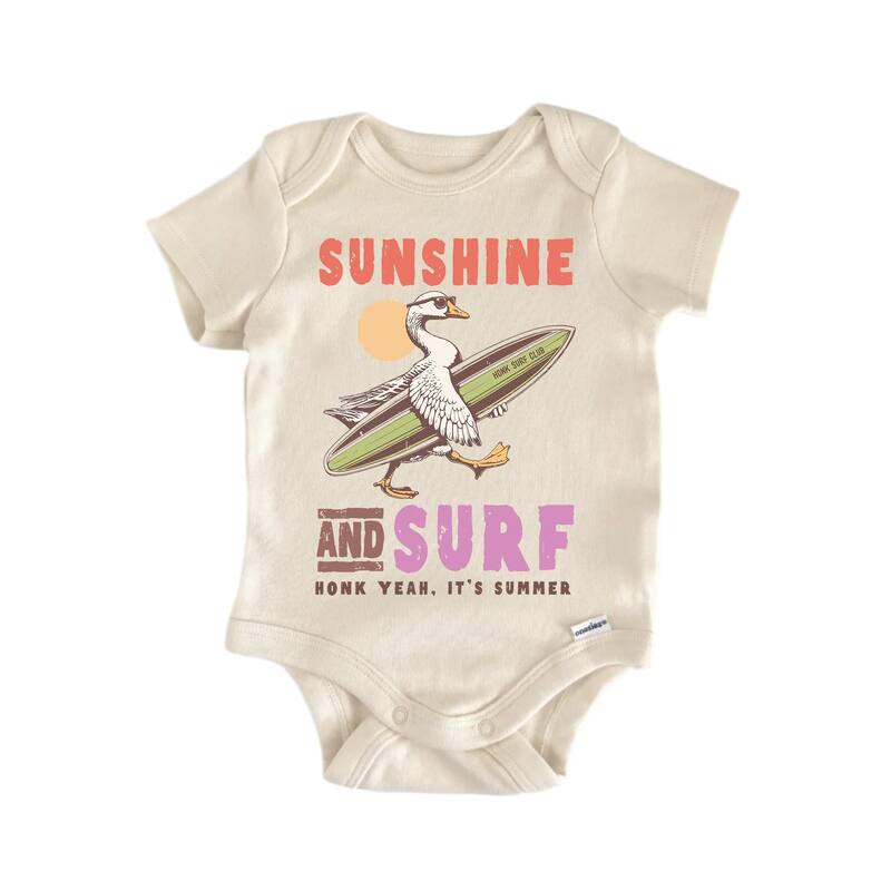 Sunshine And Surf Summer Goose - Baby Bodysuit - White - Newborn