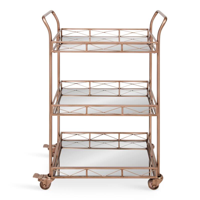 Kate and Laurel Ketia Metal and Glass 3-tiered Tray Bar Cart