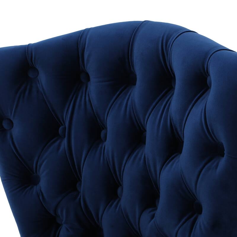Bates Navy Blue Velvet Tufted Parsons Chair (Set of 2) 335 On Sale