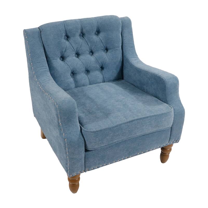 Mid-Century Modern Accent Chair Single Sofa Chair with Solid Wood Legs