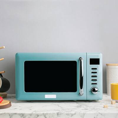 Haden Heritage 700-Watt .7 cubic. foot Microwave with Settings and Timer in Light Blue Turquoise