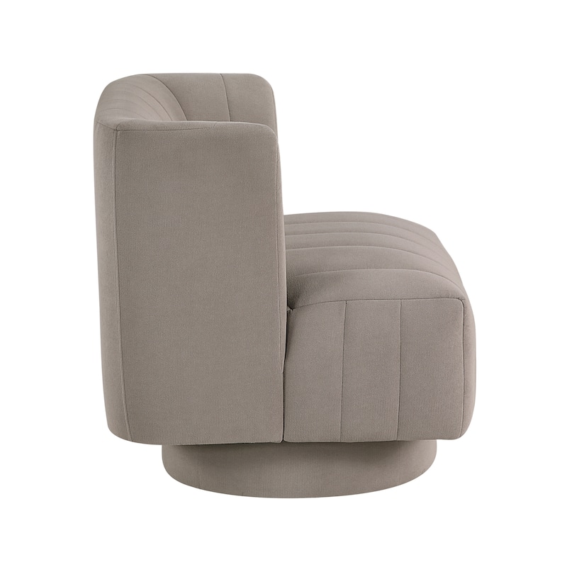 Bay 27.5" Textured Swivel Chair - Channel Tufted Barrel Back