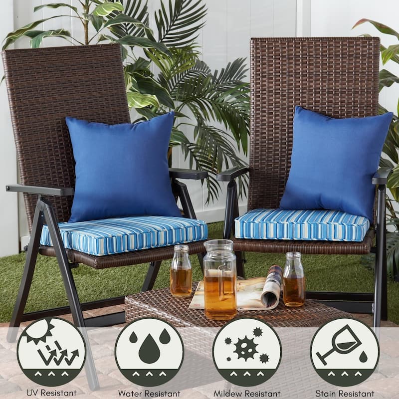Greendale Home Fashions 18" Square Outdoor Chair Pad (Set of 2)