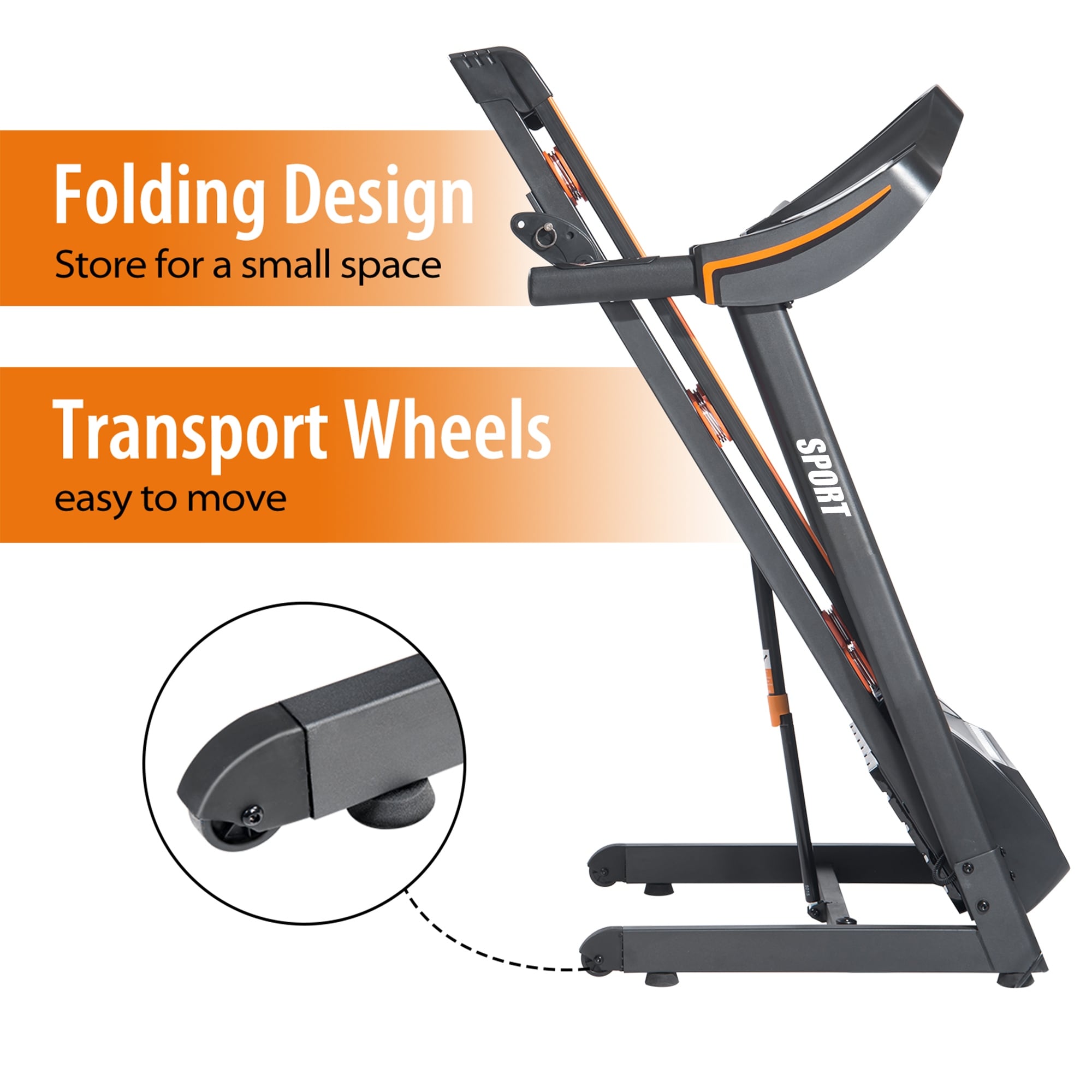 Folding Electric Treadmill Motorized Running Machine with Manual Incline and Hydraulic Rod Mechanism Bed Bath Beyond 35275871